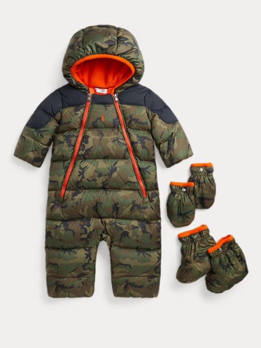 Polo Ralph Lauren Baby Puffer Bunting Snowsuit Camo Insulated Down Hooded - 3M